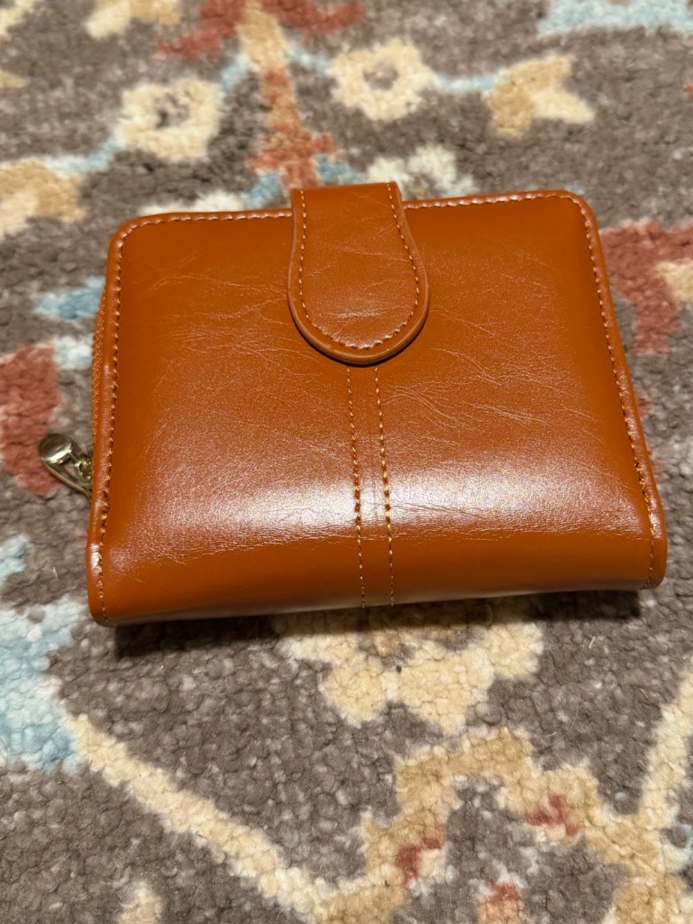 Cognac Brown Faux Leather Wallet Walmart Compact Snap Zip 👛